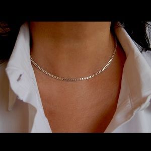 Dainty Sterling Silver Curb Chain Choker